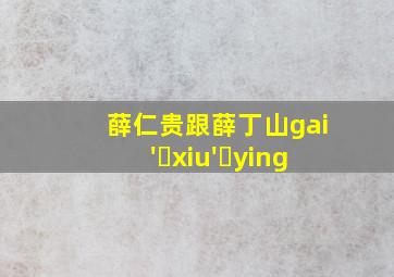 薛仁贵跟薛丁山gai' xiu' ying